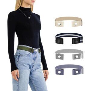 Buckle Free Elastic Belt Invisible Stretch Waist Belt For Jeans Dresses